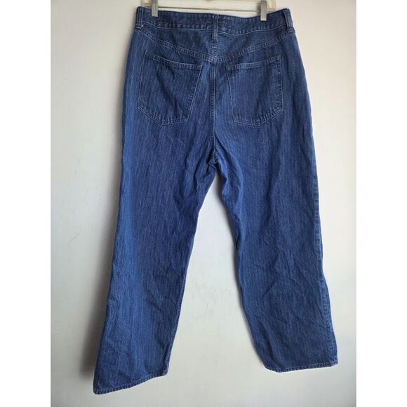 Abercrombie & Fitch Blue Loose High Rise Straight Leg Jeans Pants size 32/14S - Picture 5 of 8